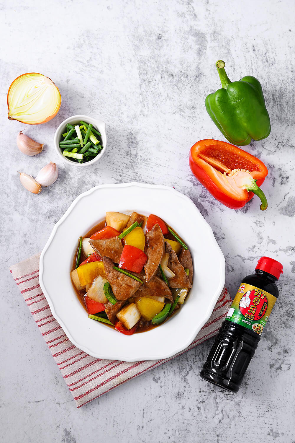 ตับหมูผัดพริกหวาน 3 สี | Ajinomoto TH ตับหมูผัดพริกหวาน 3 สี | Ajinomoto Th